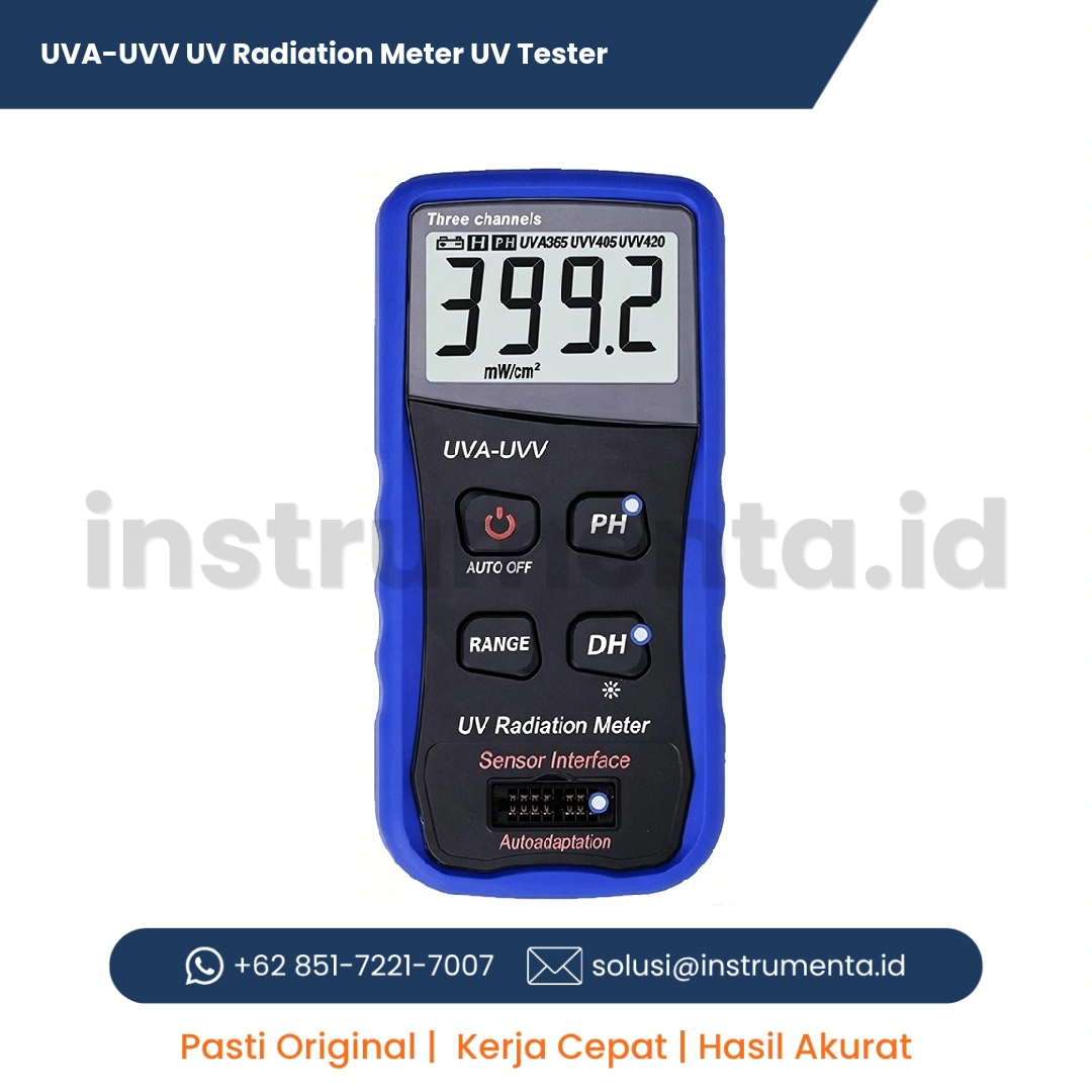 Official Supplier UVA-UVV UV Radiation Meter UV Tester Alat Ukur Intensitas Radiasi Sinar Ultraviolet
